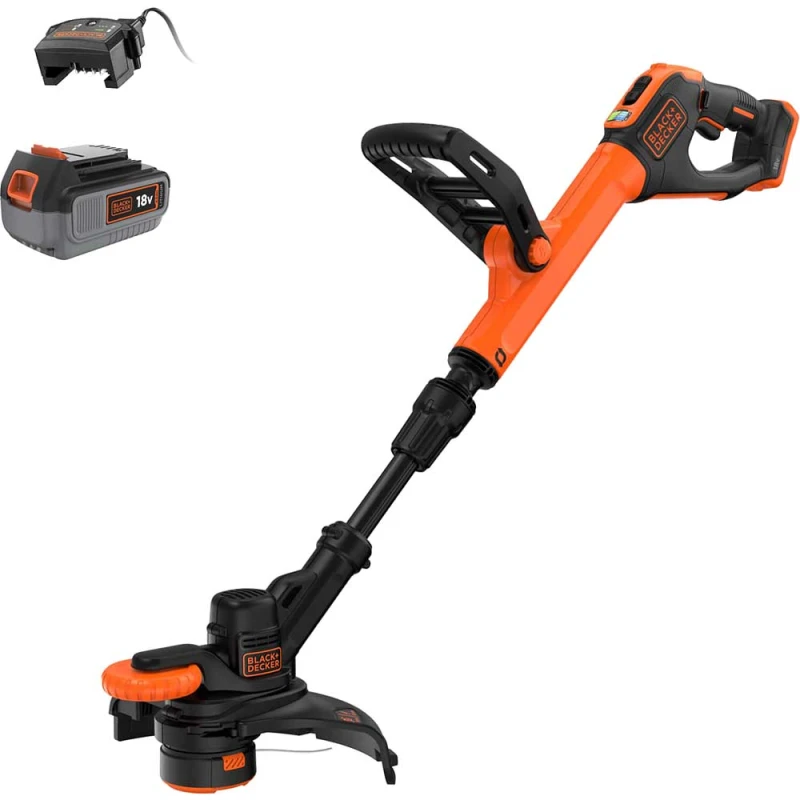 Image of Black and Decker BCST918 18v Cordless Telescopic Grass Trimmer and Edger 280mm BCST918M1 Batteries: 1 x 4ah Li-ion