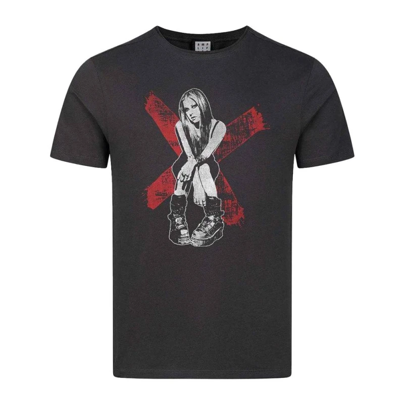 Image of Amplified Mens Under My Skin Avril Lavigne T-Shirt in Charcoal Size: Large Charcoal Male L