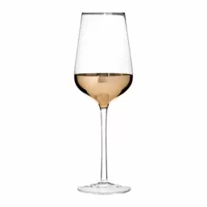 Image of Premier Housewares Set of 4 Wine Glasses - Clear Glass/Gold