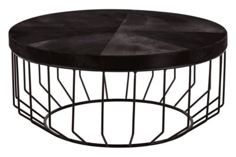 Image of Orsina Kensington Townhouse Hair On Hide Top Round Coffee Table
