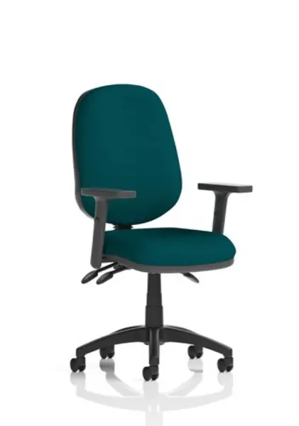 Image of Eclipse III Lever Task Operator Chair Bespoke With Height Adjustable Arms In Teal