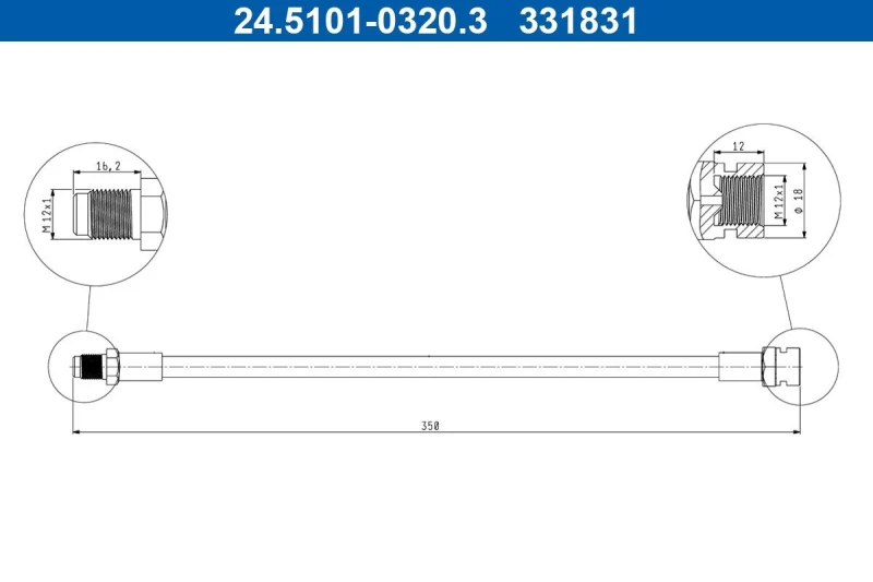 Image of Brake hose ATE 24.5101-0320.3