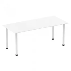 Image of Impulse 1800mm Straight Table White Top White Post Leg I003695