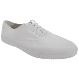 Image of Dek Adults Unisex Lace Up White Canvas Gym Plimsolls (9 UK) (White)