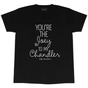 Image of Friends Womens/Ladies Joey To My Chandler Boyfriend T-Shirt (3XL) (Black)