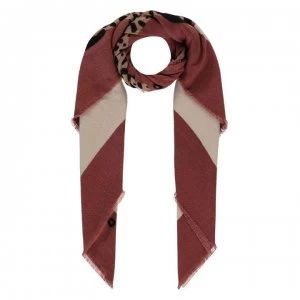 image of Liu Jo Animal Print Logo Foulard - Marsala 8134