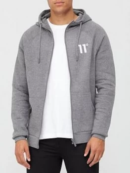 image of 11 Degrees Core Full Zip Hoodie - Charcoal Marl