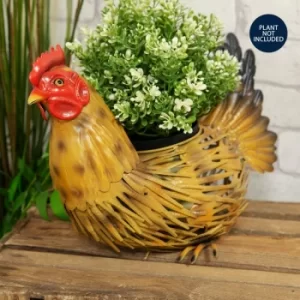 image of Country Living Handmade Metal Chicken Planter