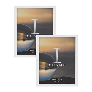 image of 8" x 10" - iFrame Set of 2 Photo Frames White