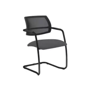 Image of Dams MTO Tuba Black Cantilever Frame Conference Chair with Half Mesh Back - Pana