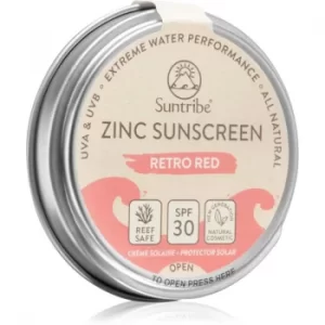 image of Suntribe Zinc Sunscreen Mineral Protection Face and Body Cream SPF 30 Retro Red 45 g