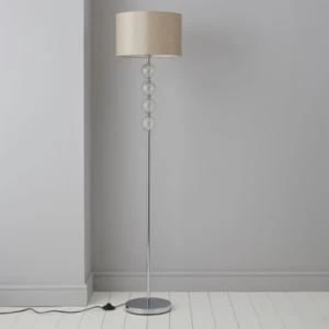 Image of Gina Cream Chrome Effect Floor Lamp