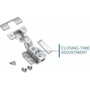 image of Soft Close Flush / Inset 35mm Cabinet Door Hinge Closing Time Adjustment - Pack of 2