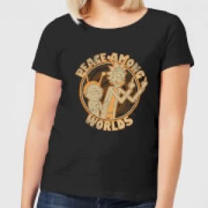 Rick and Morty Peace Among Worlds Womens T-Shirt - Black