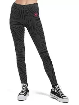 image of Converse Chuck Animalier All-Over Leggings - Black, Size XS, Women