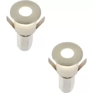 Image of 2 PACK Recessed Decking IP67 Guide Light - 1.2W Cool White LED - Satin Nickel
