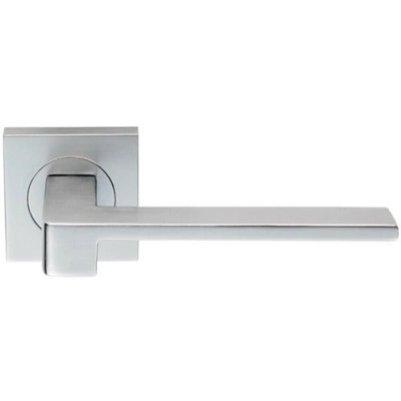 Image of Loops PAIR Flat Squared Bar Handle on Square Rose Concealed Fix Satin Chrome Multi