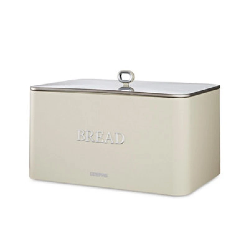 Image of Geepas Retrovive Bread Bin 13L Carbon Steel Container Cream