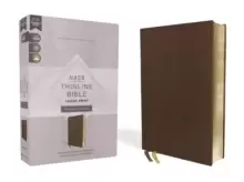 Image of NASB, Thinline Bible, Large Print, Passaggio Setting, Leathersoft, Brown, Red Letter, 1995 Text, Comfort Print : Elegantly uniting single and double c