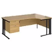 Image of Dams International Right Hand Ergonomic Desk MCM18ERP2KO 1,800 x 1,200 x 725 mm
