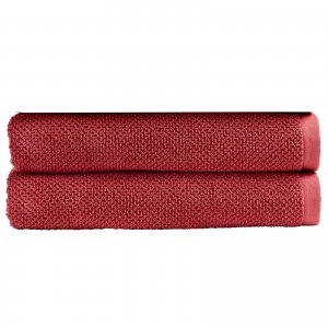 image of Christy Brixton Towel - Set of 2 - Pomegranate - Bath Sheet - Set of 2