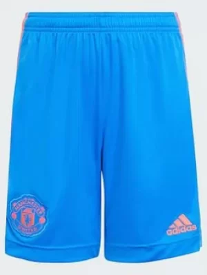 Image of Adidas Manchester United Junior 21/22 Away Short, Blue, Size 11-12 Years