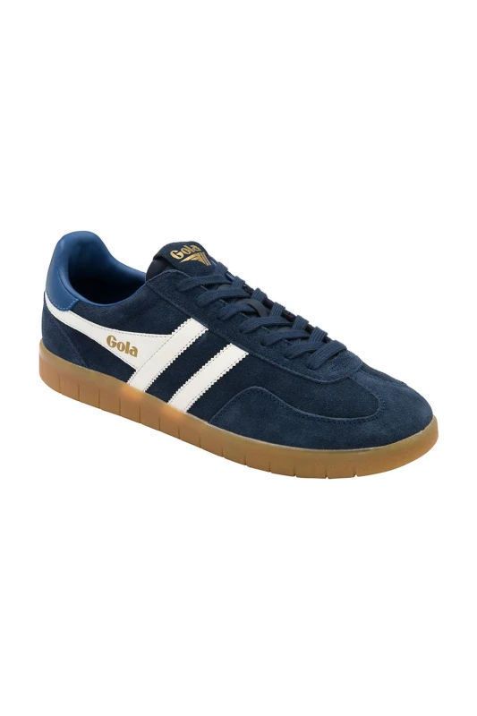 Image of Gola Classics Mens 'Atlas' Suede Lace-Up Trainers in Mid Navy Size: 8 Mid Navy Male 8