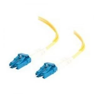 Image of C2G 1m LC-LC 9/125 OS1 Duplex Singlemode PVC Fibre Optic Cable (LSZH) - Yellow