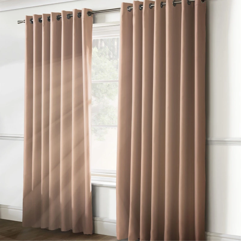 Image of Alan Symonds Plain 95% Blackout Ring Top Curtains Pink unisex 117x183cm