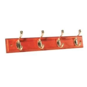 Image of BQ Antique pine brass effect Hook rail H15mm W70mm L458mm