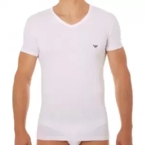 Image of Emporio Armani Stretch Cotton Eagle T-Shirt - White L