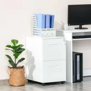 Image of Fairmantle Mobile Lockable File Cabinet, white