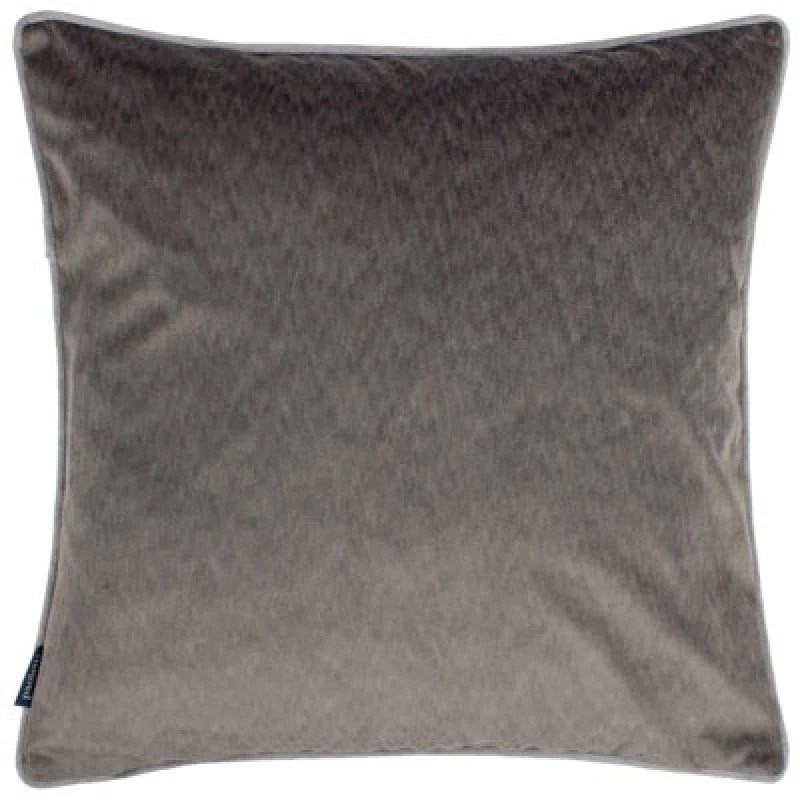 Image of Paoletti Torto Mottled Velvet Contrast Piped Cushion Charcoal