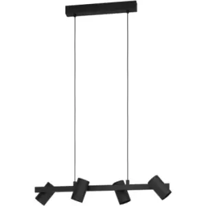 Image of Gatuela 4 Lamp Straight Bar Pendant Ceiling Light Black - Eglo