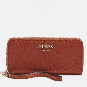 image of Guess Vikky boxed large zip around purse - Cognac COG