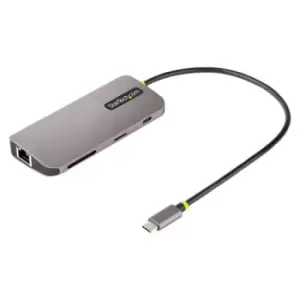 Image of StarTech.com USB C Multiport Adapter 4K 60Hz HDMI Video 3 Port 5Gbps USB-A 3.2 Hub 100W USB Power Delivery GbE SD/MicroSD 12"/30cm Cable Travel Dock L