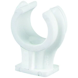 image of Wickes White Plastic Pipe Clips - 15mm Pack of 5