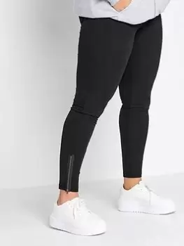 Image of Yours Zip Hem Legging - Black, Size 28, Women