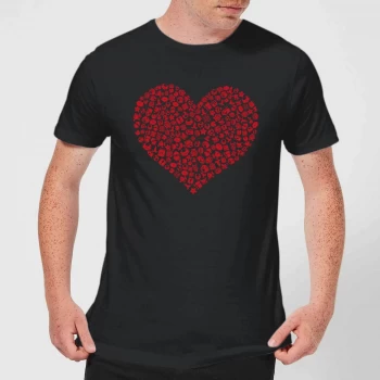 Image of Super Mario Items Heart Mens T-Shirt - Black - 3XL - Black