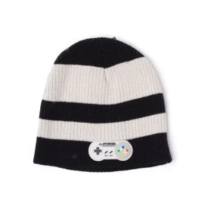 Image of Nintendo - Controller Striped Unisex Comfortable Fitting Beanie - Black/White