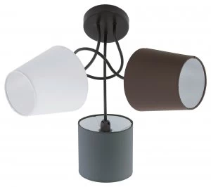 Image of Eglo Almeida 3 Ceiling Lights with Fabric Shade
