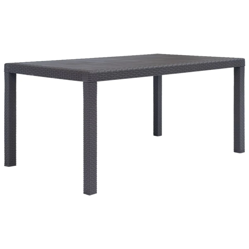 Image of VIDAXL Garden Table Brown 150x90x72cm Plastic Rattan Look Vidaxl 8718475743132