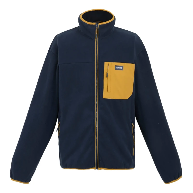 Image of Regatta Frankie Full Zip Fleece Navy/Mustard male 3XL