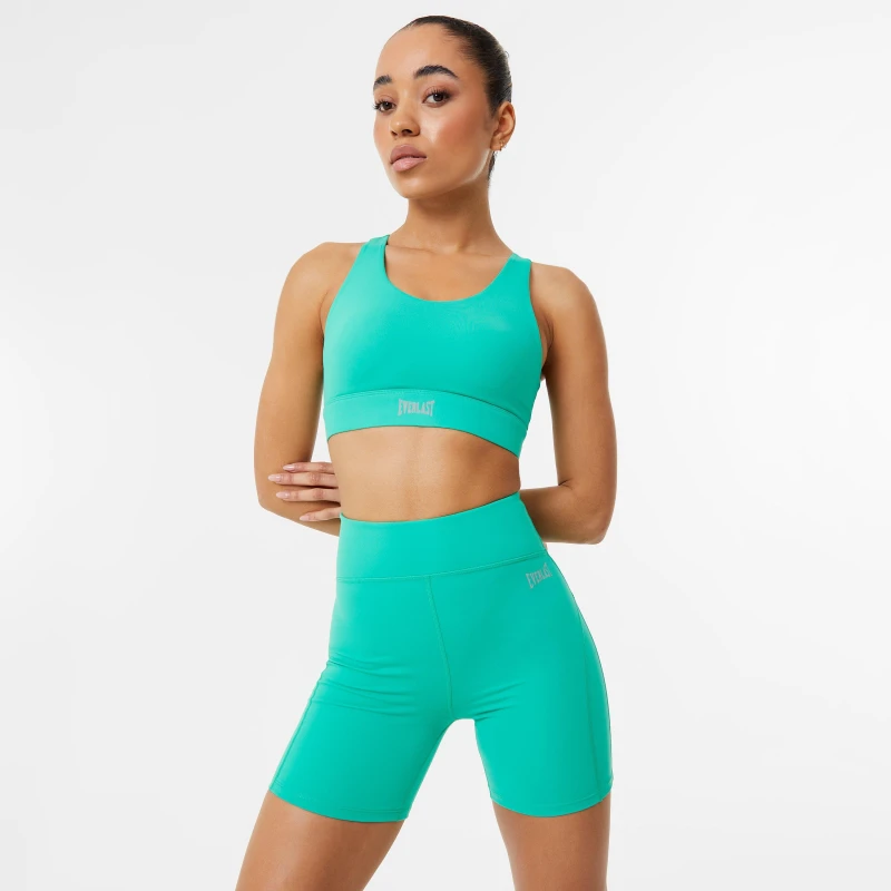 Image of Everlast Contour Panel Shorts Womens - Green Green 8