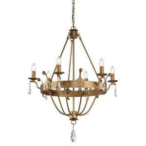 Image of 6 Light Chandelier Gold Finish, E14