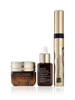 image of Estee Lauder Gaze At Me Repair + Brighten + Smolder 3 Piece Gift Set, Multi, Women