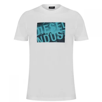 Diesel Print Square T Shirt - White 100