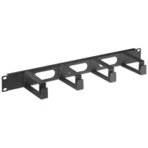 Image of Intellinet 19" Cable Management Panel 1U 4 long plastic rings Black