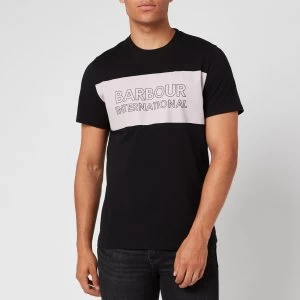 Image of Barbour International Mens Panel Logo T-Shirt - Black - M