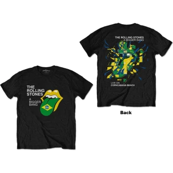 Image of The Rolling Stones - Bigger Bang - Brazil '80 Unisex Large T-Shirt - Black